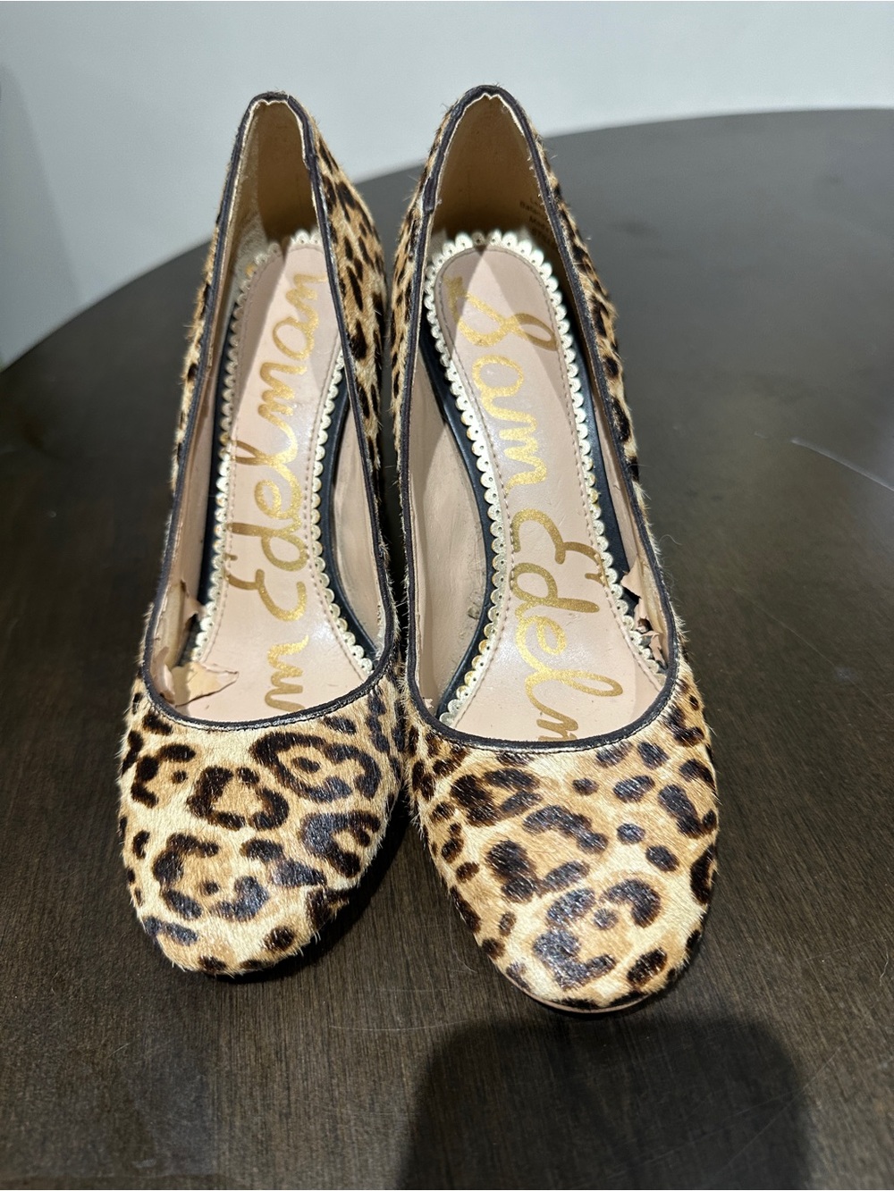 Sam Edelman Leopard-Print Round Toe Pumps - Brown & Black